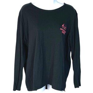 RealTree APC Pink Camo Logo Black Long Sleeve Crewneck Hunting T-Shirt Womens XL
